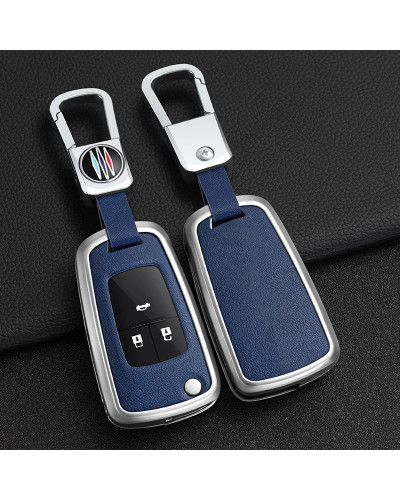 Funda de aleación de Zinc y cuero para llave de coche, cubierta para Chevrolet Cruze Aveo Trax Malibu Captiva, Buick Regal Opel 