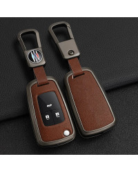 Funda de aleación de Zinc y cuero para llave de coche, cubierta para Chevrolet Cruze Aveo Trax Malibu Captiva, Buick Regal Opel 