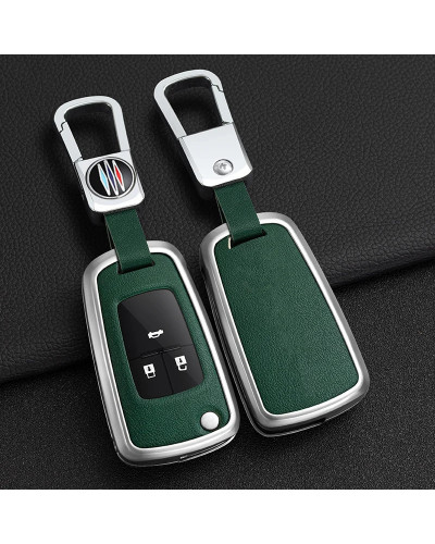 Funda de aleación de Zinc y cuero para llave de coche, cubierta para Chevrolet Cruze Aveo Trax Malibu Captiva, Buick Regal Opel 