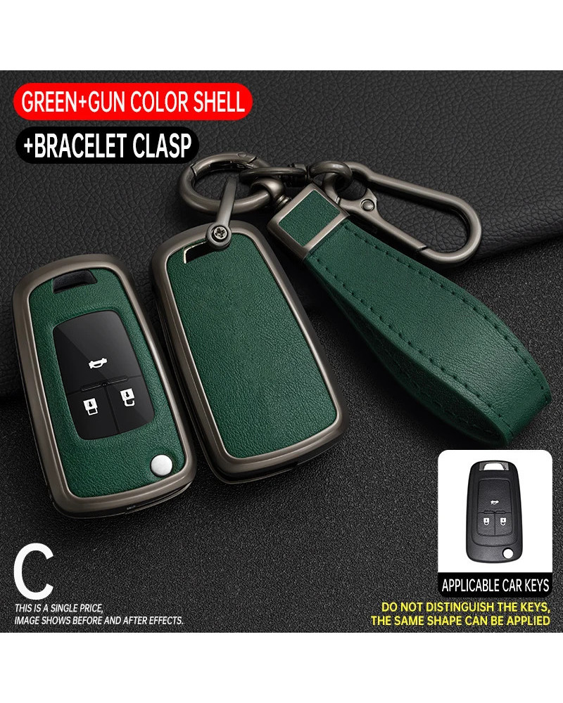 Funda de cuero de Metal para llave de coche, cubierta para Chevrolet Cruze Aveo Trax Sail Malibu Captiva Opel Vauxhall Astra J C