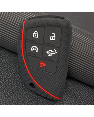 Funda protectora de silicona para llave de coche, carcasa con tapa de 5 botones, para Chevrolet Silverado GMC Sierra Buick 2022 