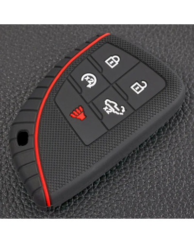 Funda protectora de silicona para llave de coche, carcasa con tapa de 5 botones, para Chevrolet Silverado GMC Sierra Buick 2022 