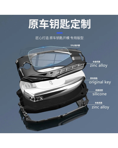 Funda con soporte para llave de aleación de Zinc para coche, accesorio
