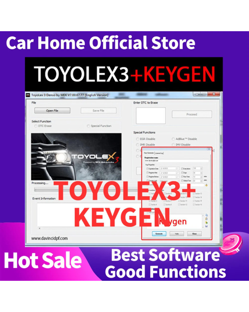 TOYOLEX3+KEYGEN Software For All Denso Generations Of To-yo-ta And Le-