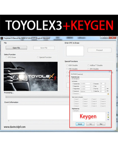 TOYOLEX3+KEYGEN Software For All Denso Generations Of To-yo-ta And Le-