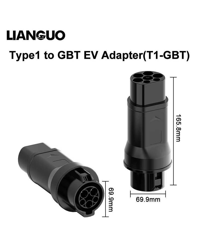 Adaptador de carga tipo 1 a GBT EV, convertidor de carga de vehículo e