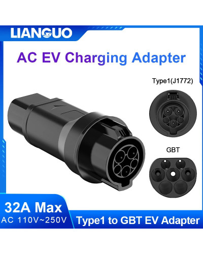 Adaptador de carga tipo 1 a GBT EV, convertidor de carga de vehículo e