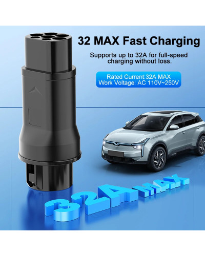 Adaptador de carga tipo 1 a GBT EV, convertidor de carga de vehículo e