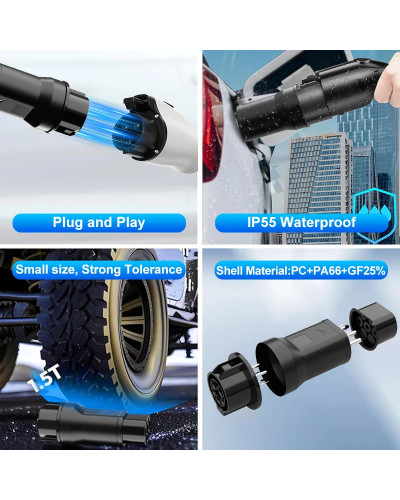 Adaptador de carga tipo 1 a GBT EV, convertidor de carga de vehículo e