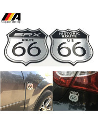 Pegatina de insignia de emblema de coche, calcomanía de Metal para casco de motocicleta, Ruta 66 para Cadillac XT4 XT5 US SRX Fo