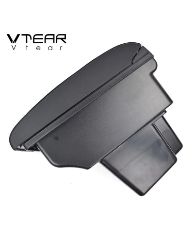 Vtear-caja de almacenamiento para reposabrazos de coche, puerto USB, c