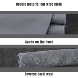 Super Absorbent Car Drying Towel Suede Coral Velvet Double-sided Car Cleaning Cloth Multipurpose Auto Towel Car Accessories