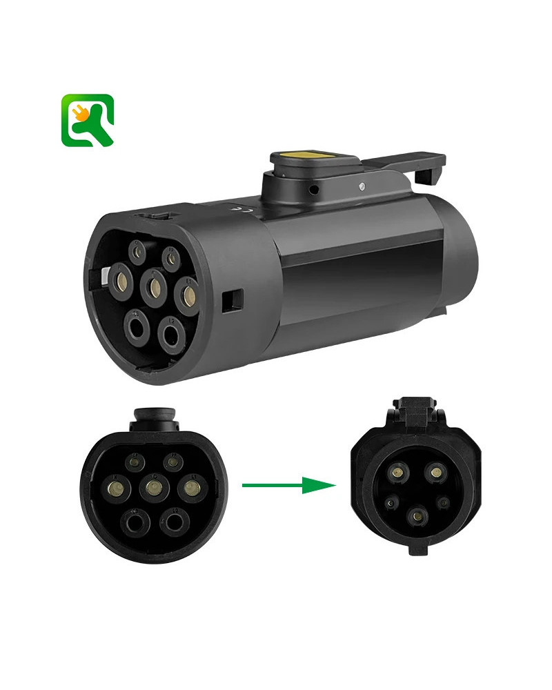 EVqiaoyi GB/T a J1772 adaptador 32A 7kw EV adaptador de cargador para 