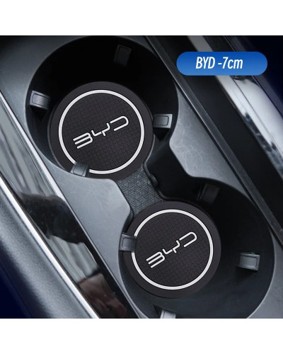 Portavasos para coche serie BYD, tapete de cuero, decoración de posava