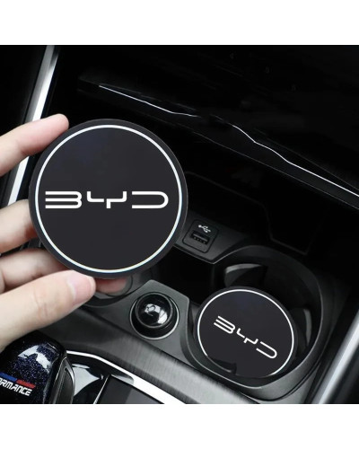 Portavasos para coche serie BYD, tapete de cuero, decoración de posava