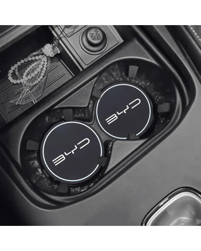 Portavasos para coche serie BYD, tapete de cuero, decoración de posava
