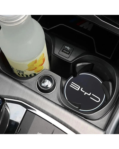 Portavasos para coche serie BYD, tapete de cuero, decoración de posava