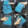 LULECI Car wash towel thickened large-size water absorbing coral wool car towel Double sided quick drying car wash towel