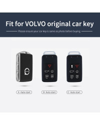 Funda de cuero para llave inteligente de coche, accesorio Protector de control remoto sin llave para Volvo S60, S80, V40, V60, V