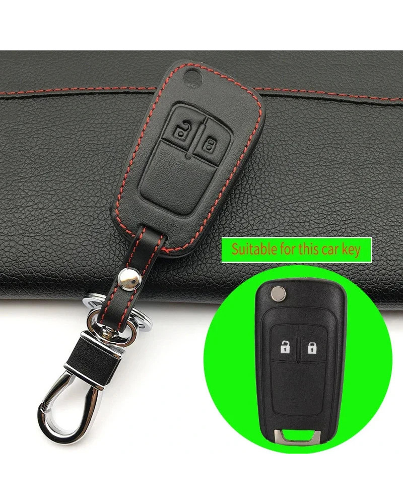 Funda de cuero para llave de coche, cubierta Fob para Chevrolet, Chevy, GMC, Buick, Encore, Terrain, Malibu, Camaro, Cruze, Impa