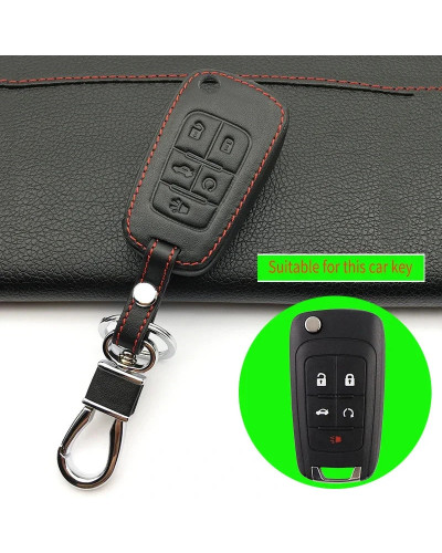 Funda de cuero para llave de coche, cubierta Fob para Chevrolet, Chevy, GMC, Buick, Encore, Terrain, Malibu, Camaro, Cruze, Impa