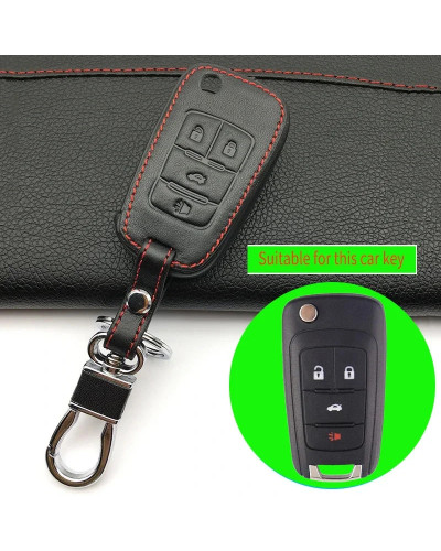 Funda de cuero para llave de coche, cubierta Fob para Chevrolet, Chevy, GMC, Buick, Encore, Terrain, Malibu, Camaro, Cruze, Impa