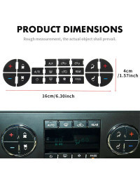 Pegatinas protectoras de repuesto para GMC Buick Chevrolet Tahoe Yukon AC, Control de clima, calcomanías de reparación de botone