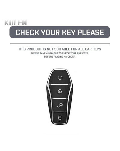 Funda para llave de coche de fibra de carbono ABS, carcasa para BYD Qi