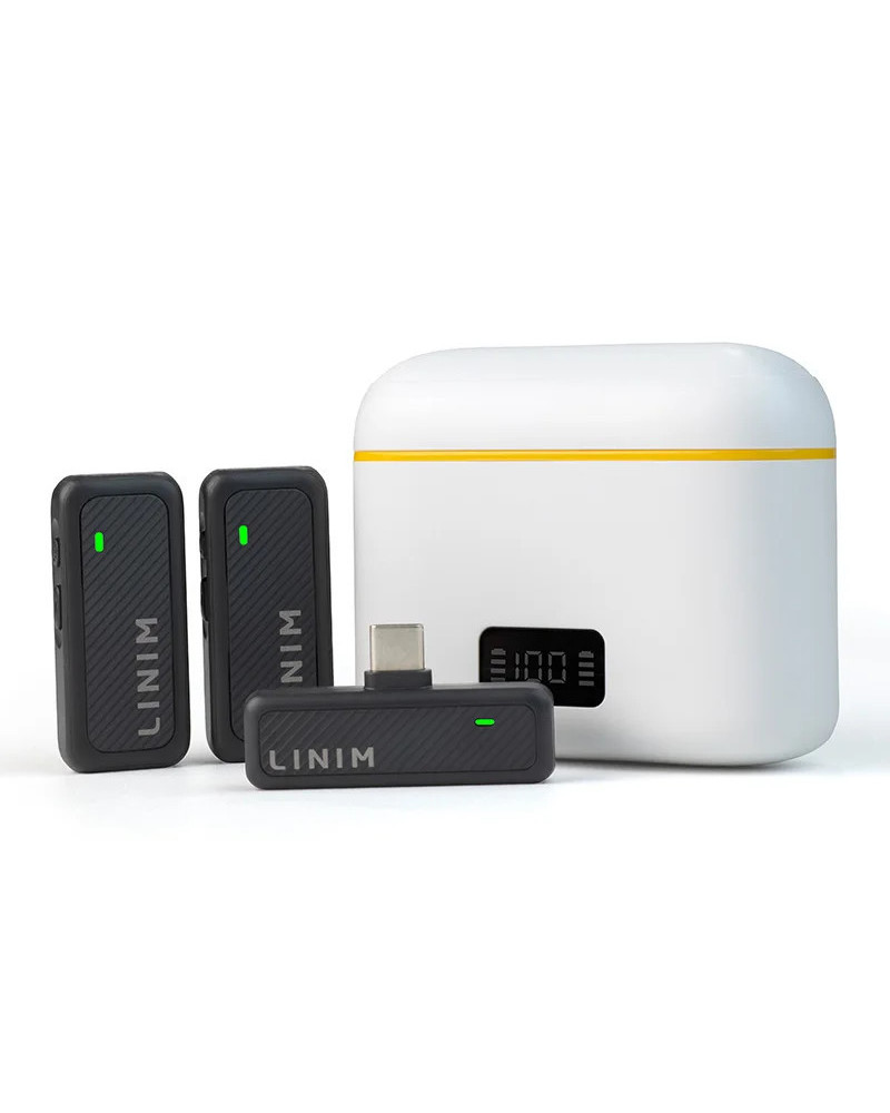 Micrófono Lavalier inalámbrico LINIM M7 con estuche de carga para iPho