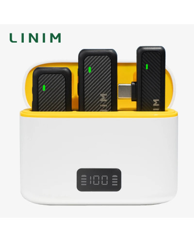Micrófono Lavalier inalámbrico LINIM M7 con estuche de carga para iPho