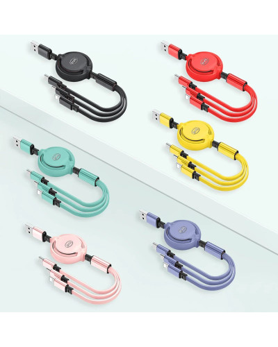 Cable de carga rápida 3 en 1, cargador de Cable de datos USB tipo C pa