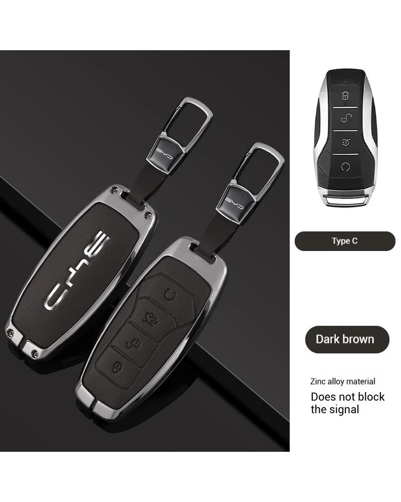 Funda de cuero de aleación de Zinc para llave remota de coche, accesor