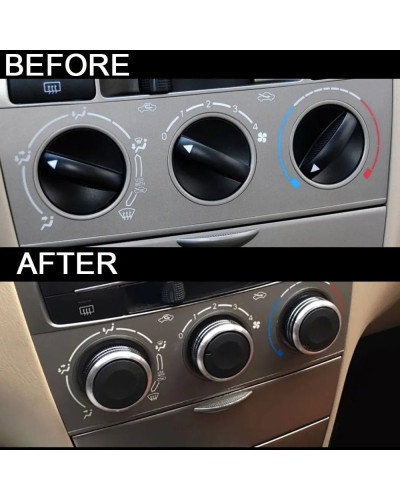 Perillas de aire acondicionado para coche, pegatina protectora de cubi