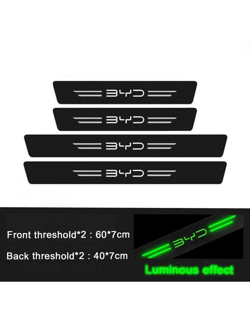 Calcomanías luminosas para umbral de puerta de coche, almohadilla prot