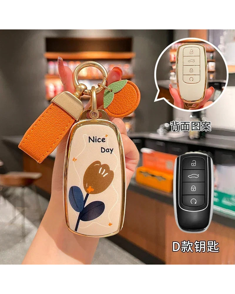 Funda de Tpu para llave de coche, accesorios de llavero para Chery Omo