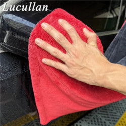 Lucullan 60X90CM Red/Grey Double-Twist Pile Car Microfiber Drying Towel 1300GSM Super Absorbent Premium Detailing Cloth