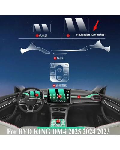 Para BYD KING DM-i 2025 2024 PPF película de protección accesorios Int