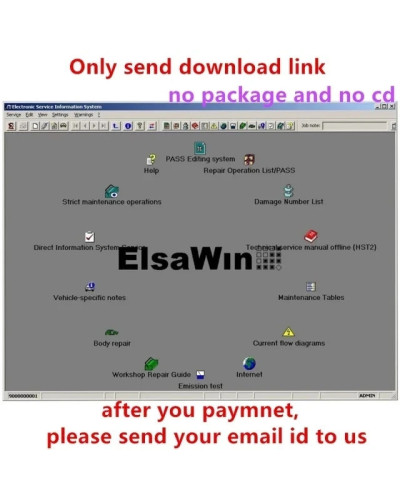 2024 Hot Sale ElsaWin 6.0 Auto Repair Software For Audi Elsa Win 6.0 L