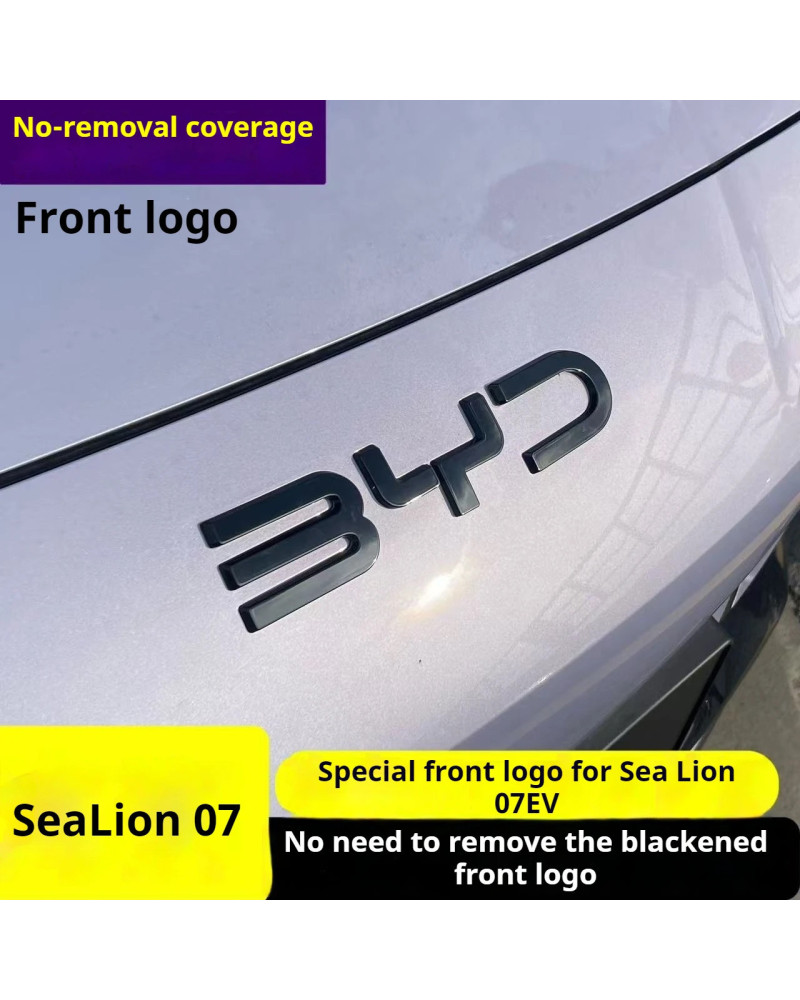 Para BYD Sealion 7, emblema frontal negro, modificación, insignia de c