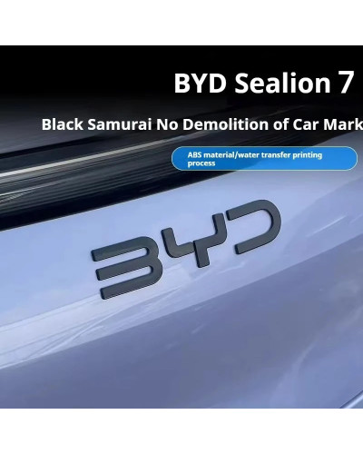 Para BYD Sealion 7, emblema frontal negro, modificación, insignia de c