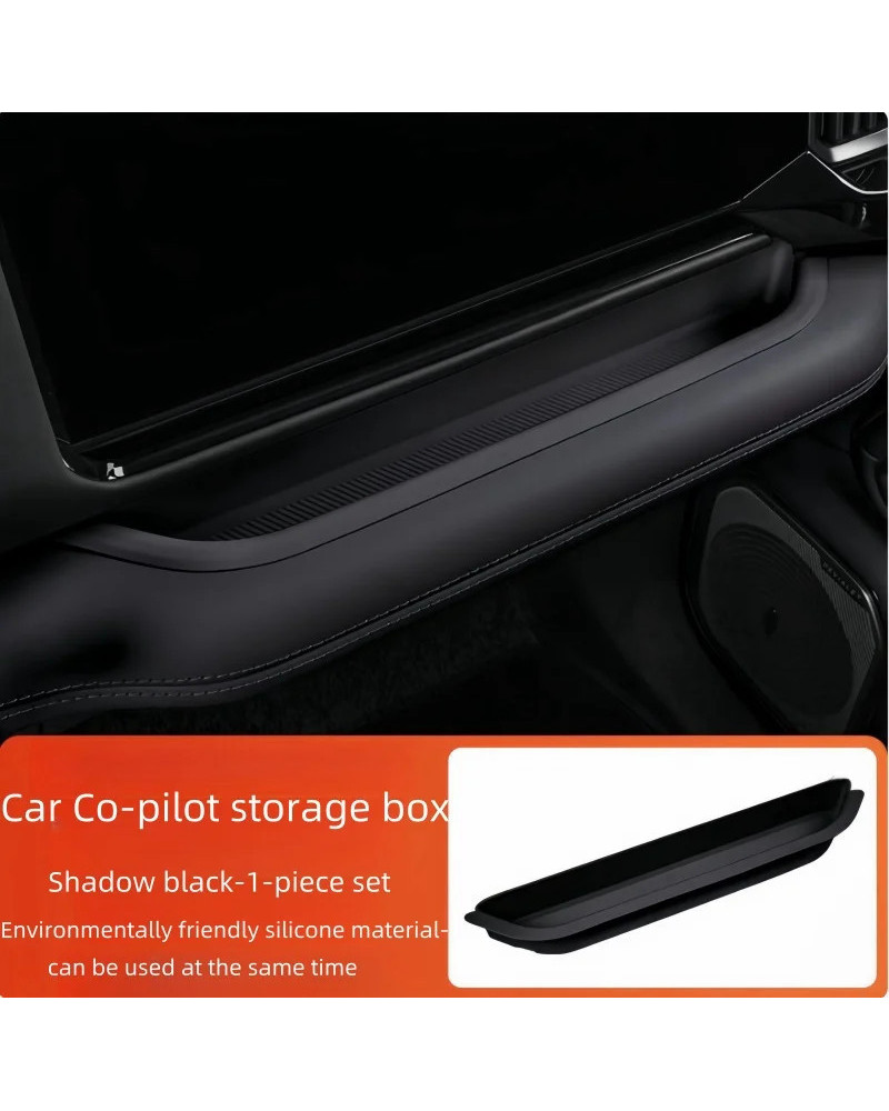 Caja de almacenamiento de silicona frontal para copiloto de coche, com