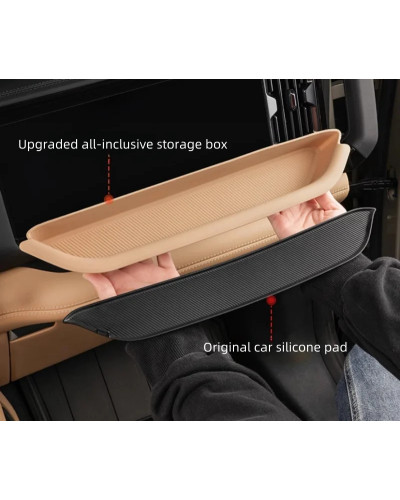 Caja de almacenamiento de silicona frontal para copiloto de coche, com