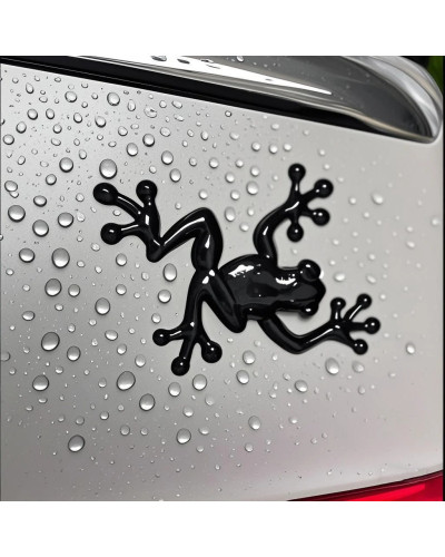 Pegatina de coche en forma de rana de Metal 3D: divertida insignia de 