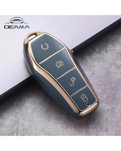 Funda para llave de coche de TPU de 4 botones para BYD Atto 3 Han EV D