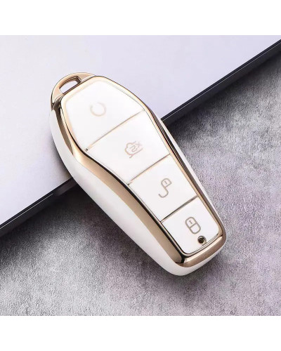 Funda para llave de coche de TPU de 4 botones para BYD Atto 3 Han EV D