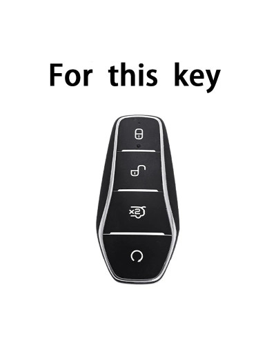 Funda para llave de coche de TPU de 4 botones para BYD Atto 3 Han EV D