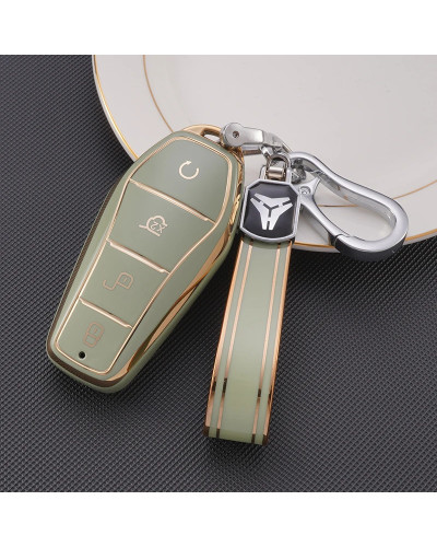 Funda para llave de coche de TPU de 4 botones para BYD Atto 3 Han EV D