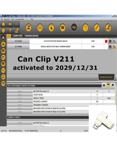 Latest Can Clip V212 For Renault OBD2 Diagnostic Software Can Clip V20