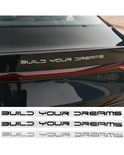 3D ABS construye tus sueños emblema letras Logo pegatina insignia del 