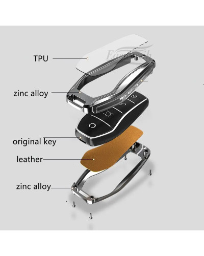 Funda para llave de aleación de Zinc para coche BYD Atto 3 Han EV Dolp